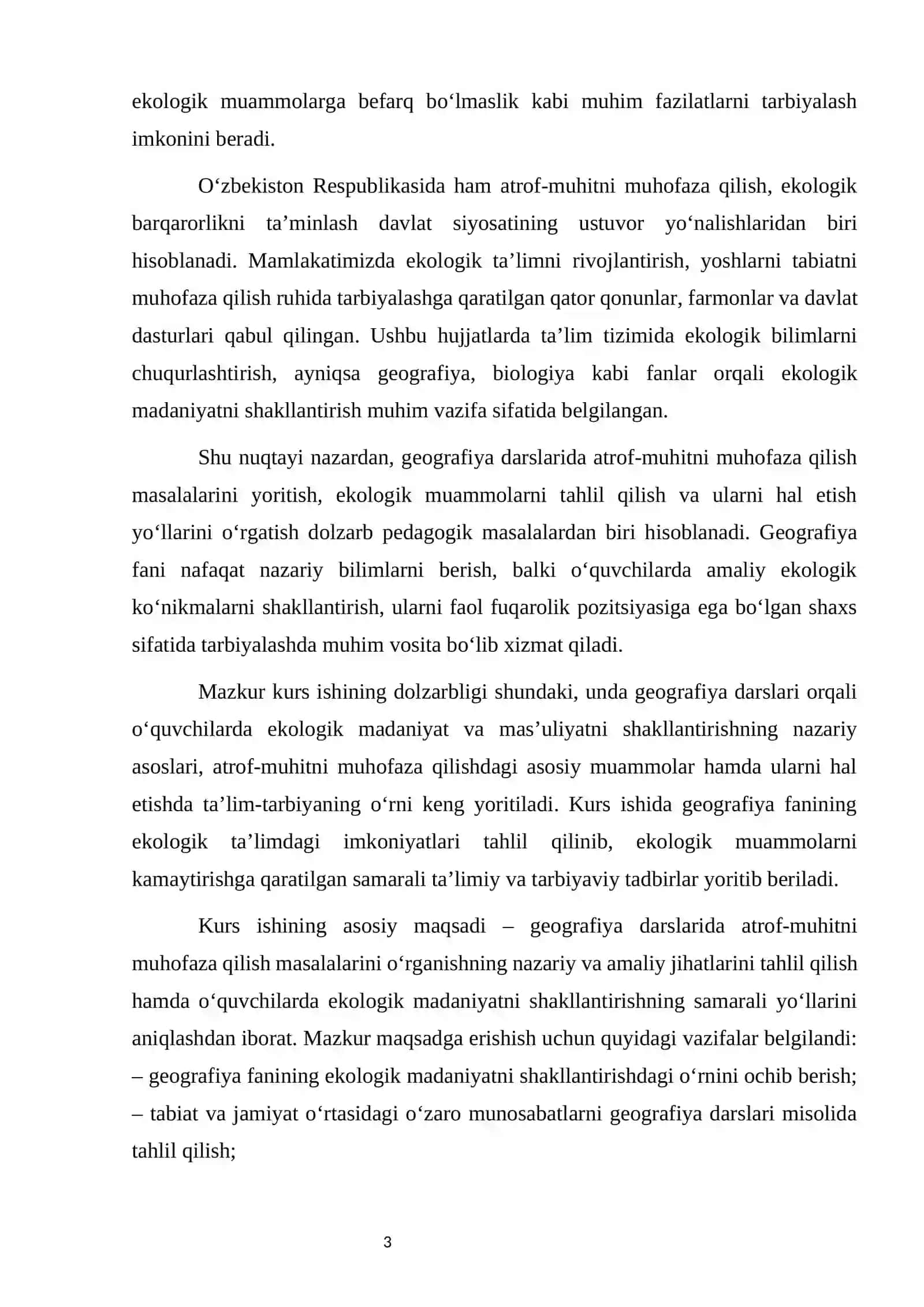 GEOGRAFIYA DARSLARI VA ATROF-MUHITNI MUHOFAZA QILISH MUAMMOLARI 3