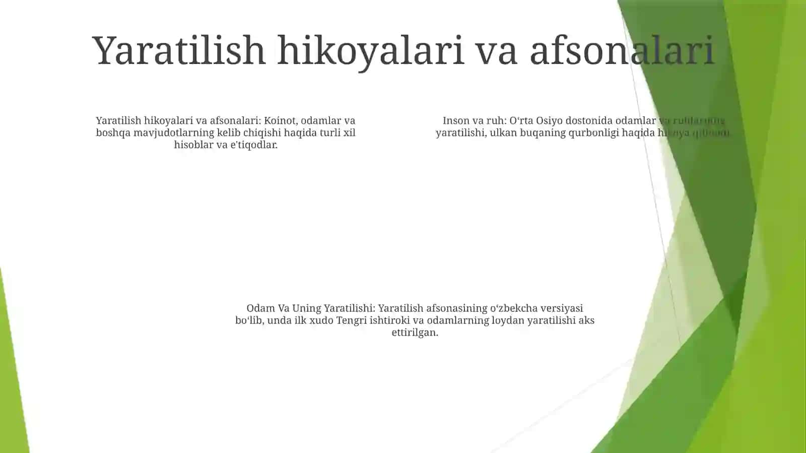 Inson Va Ruh,Odam Va Uning Yaratilishi,Insonning Yaratilishi Xaqidagi Turli Fikrlar 3