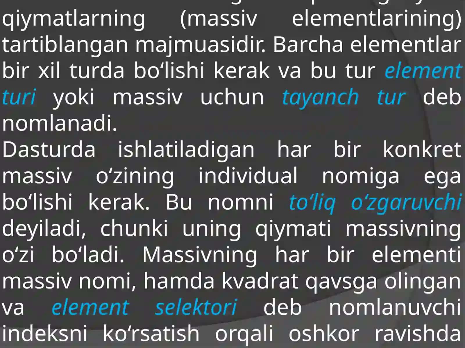 Massivlar 3