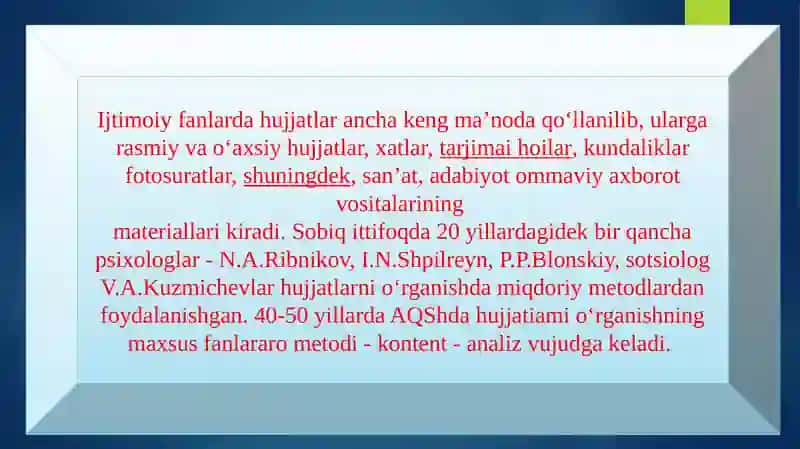 Kontent analiz metodi mazmun mohiyati 3