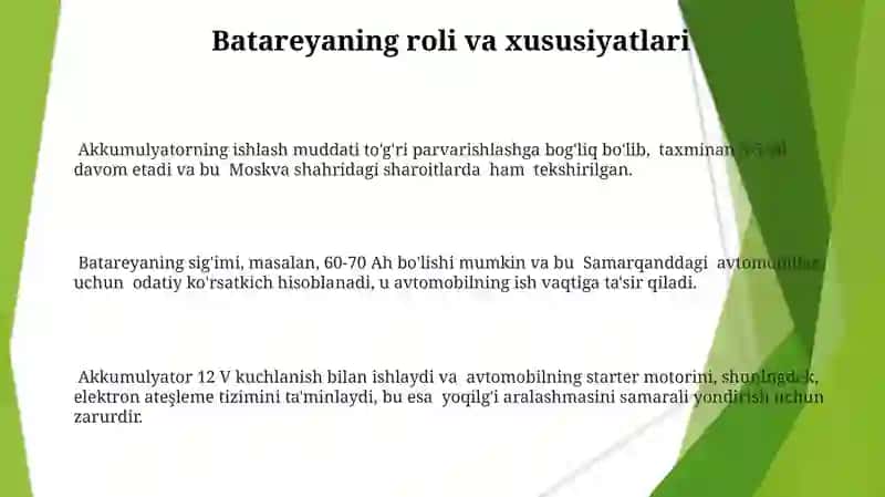 Karbyuratorli divigatilarning batareyali òt olish tizimi 3