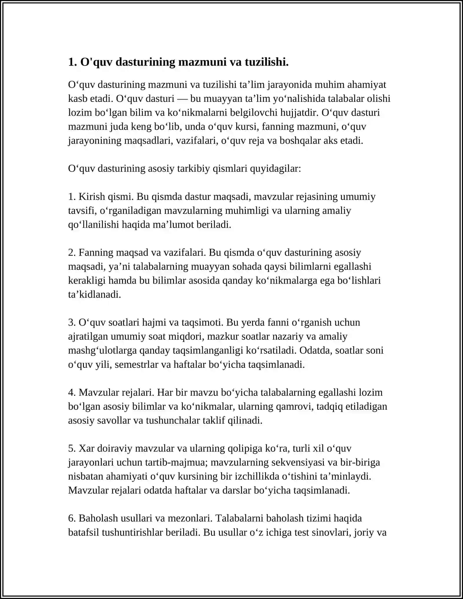 O'QUV DASTURI TAHLILI(4-SINFLAR KESIMIDA) 3