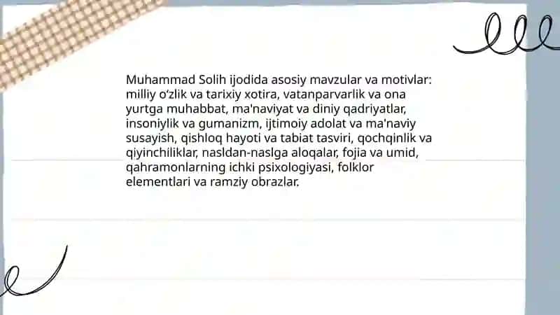 Muhammad Solih ijodi 3