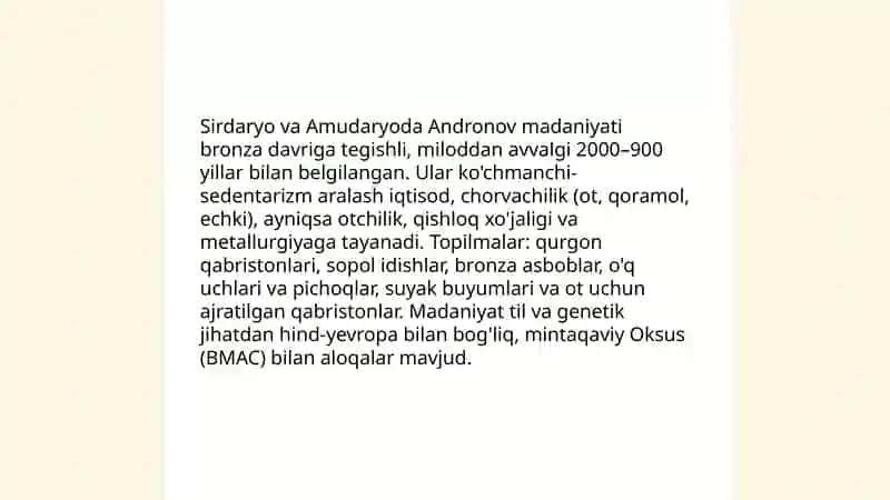 Sirdaryo va Amudaryoning Andronov madaniyati 3