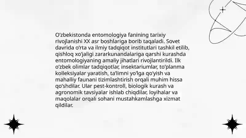 Oʻzbekistonda entamalogiya fanining rivojlanishida oʻzbek va xorijiy olimlarining xizmatlari 3