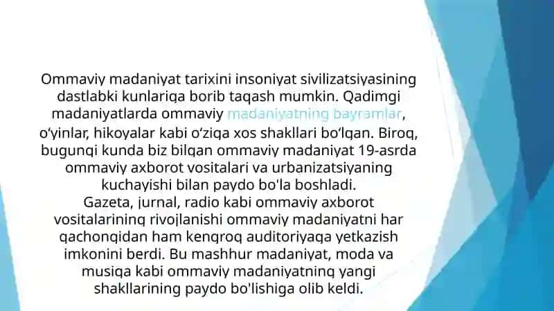 Ommaviy madaniyat 3