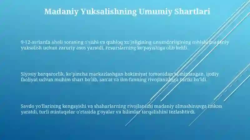 9-12-asrlarda mamlakatlar hudida ruy berayotgan madaniy uyg'onish 3
