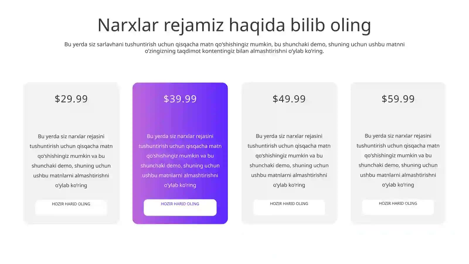 Zamonaviy Xizmatlar Narxnomasi va Moliyaviy Rejalashtirish Taqdimoti (10 Slayd) 3