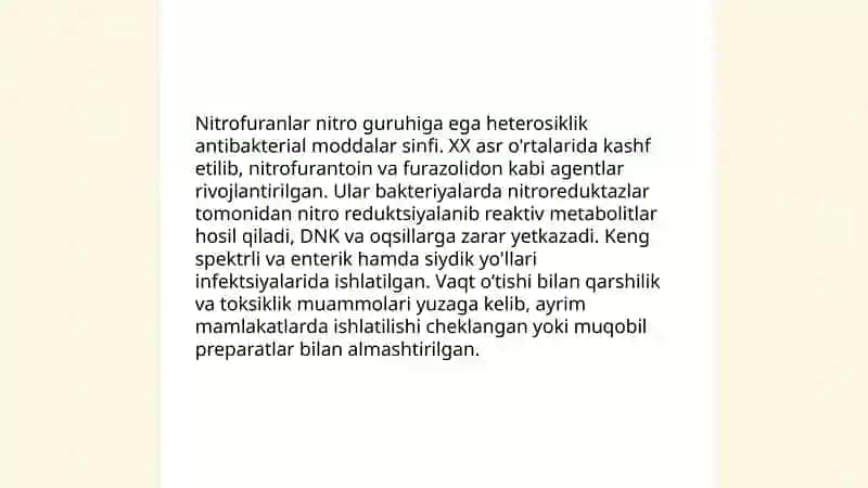 Nitrofuranlar farmokologiyasi 3