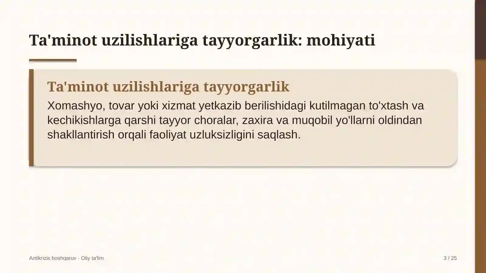 ANTİKRİZİS BOSHQARUV · OLIY TA'LİM 3