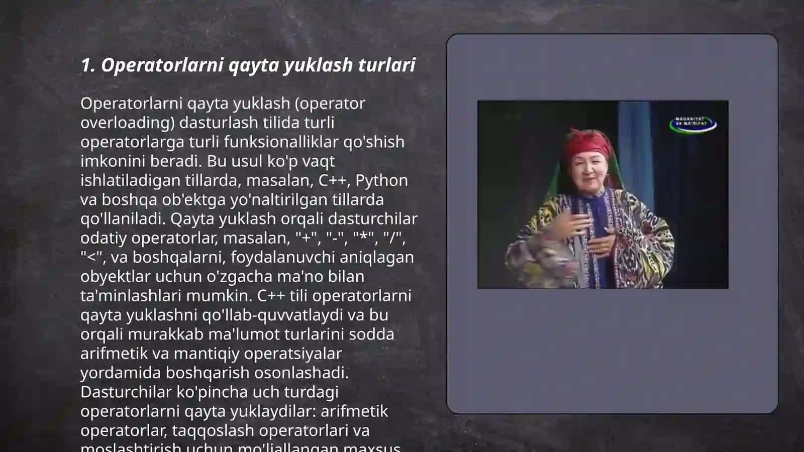 Operatorlarni qayta yuklash 3
