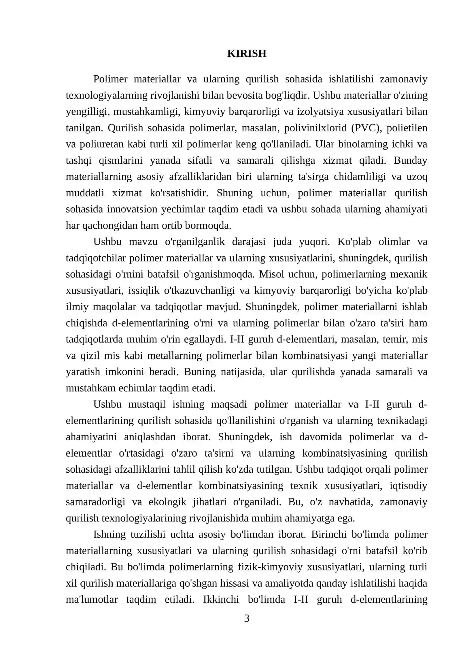Polimer materiallar va ularning qurilish sohasida ishlatilishi 3