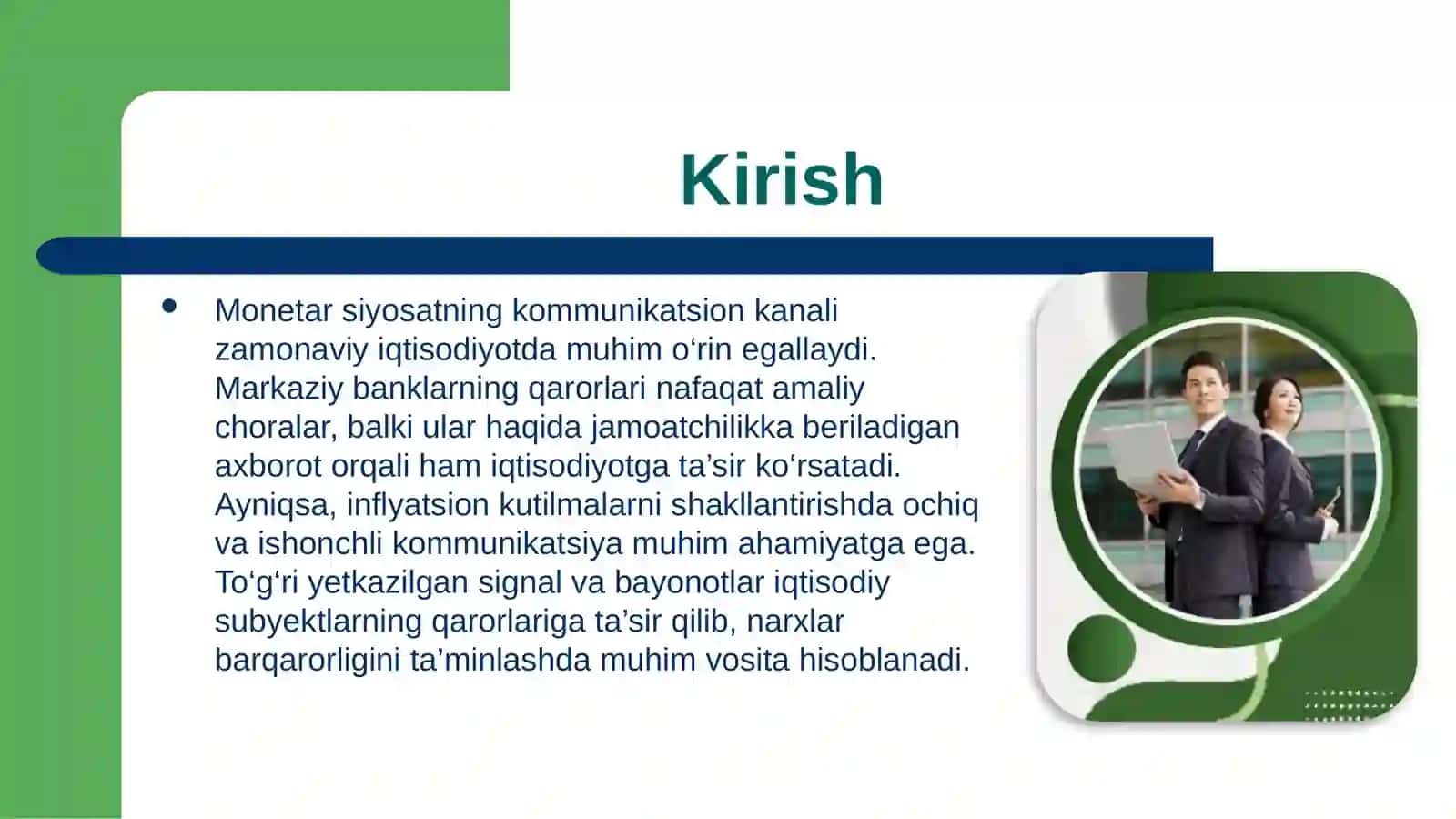 Monetar siyosatning komunikatsion kanalining inflatsion kutilmalardagi ahamyati. 3