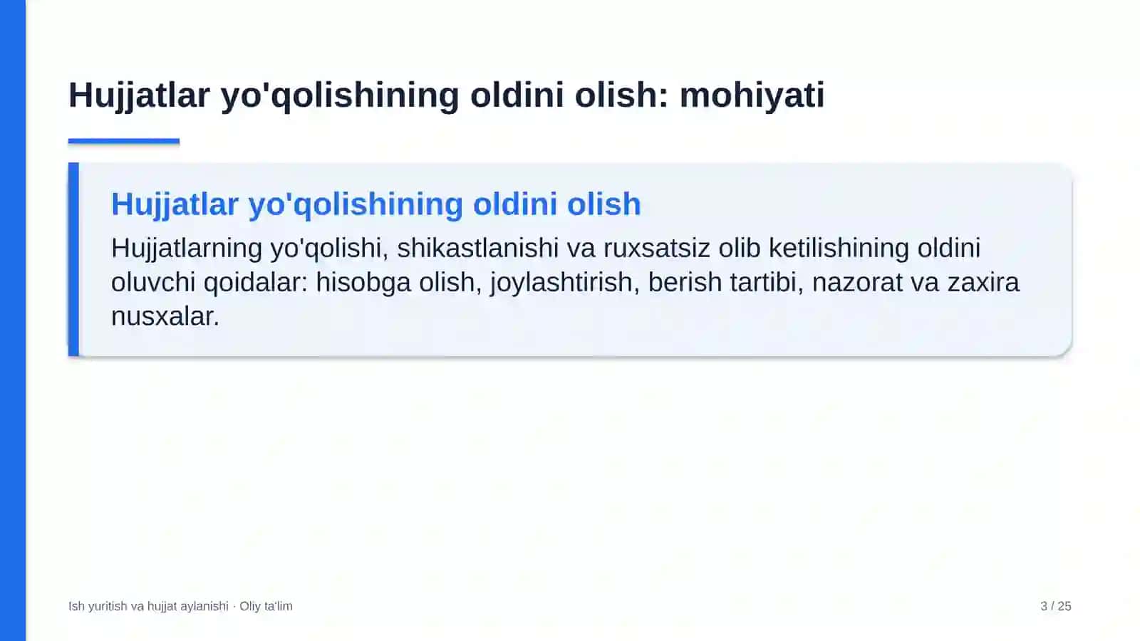 gazeta tahririyatlarida hujjatlar yo'qolishining oldini olish 4917 3
