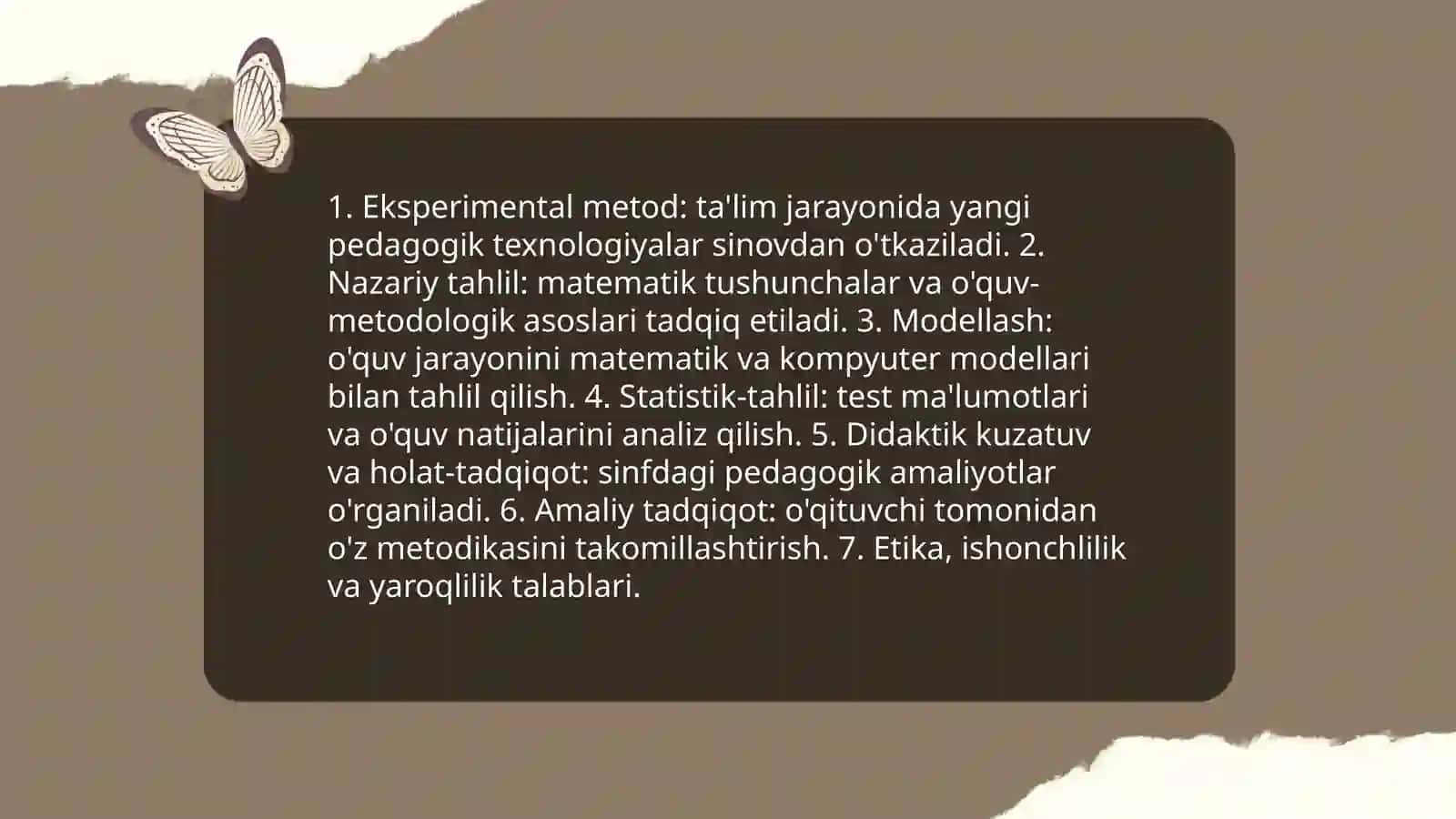 Matematika va uni o'qitishdagi ilmiy metodlar 3