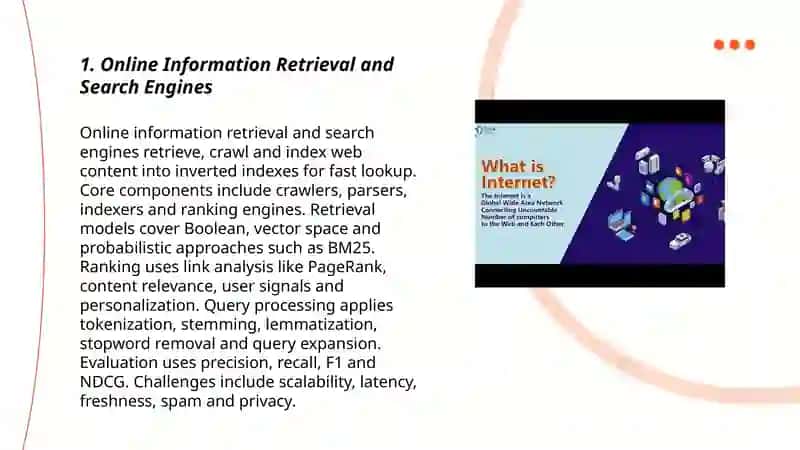 Online Information Retrieval and Search Engines 3