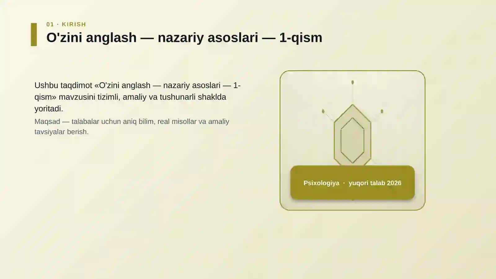 O'zini anglash — nazariy asoslari — 1-qism 3