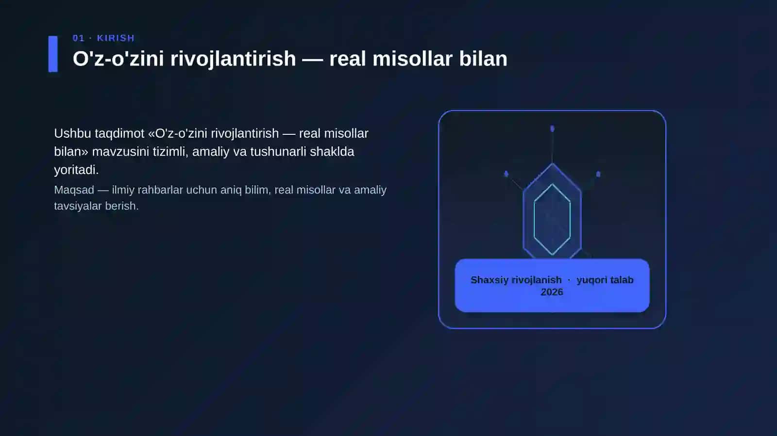 O'z-o'zini rivojlantirish — real misollar bilan 3