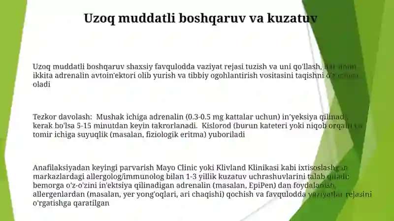 Anafilaktik shok va unidavolash 3