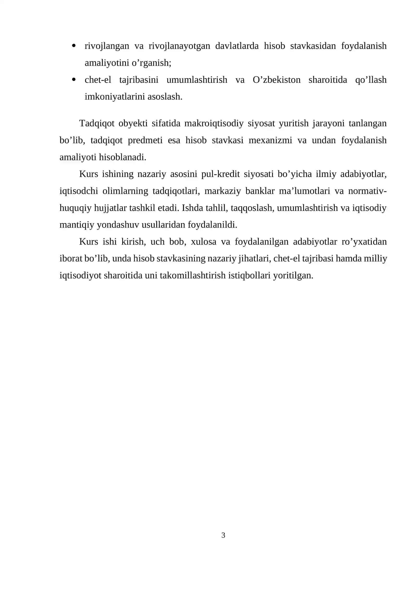 MAKROIQTISODIY SIYOSATDA HISOB STAVKASI (QAYTA MOLIYALASH STAVKASI) DAN FOYDALANISHNING CHET-EL TAJRIBASI 3
