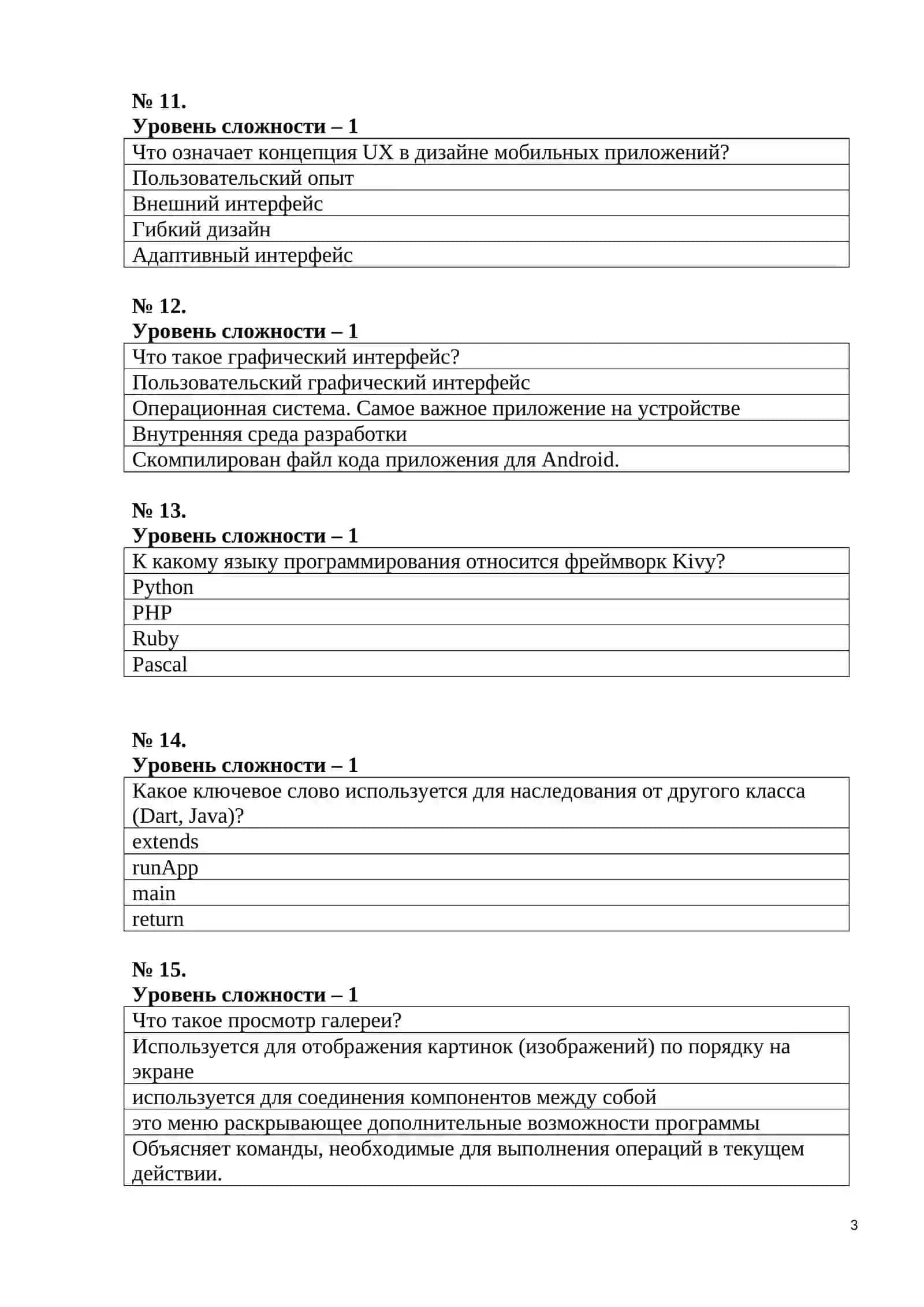 Мобильные приложения и программирование 3