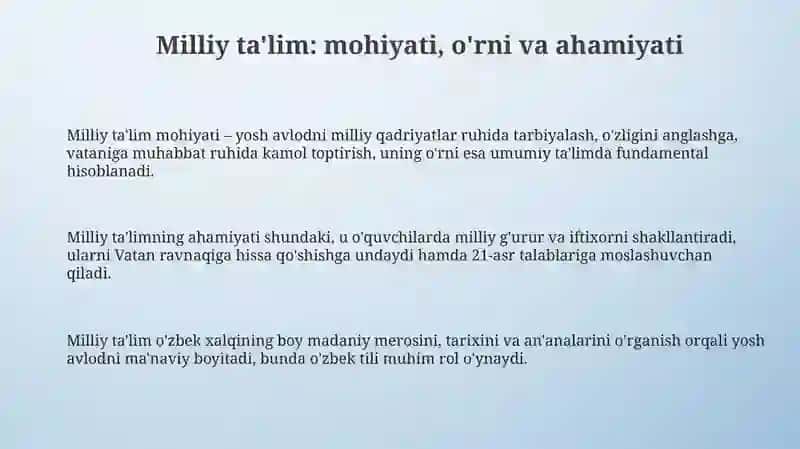 Milliy Ta'lim Tizimi 3