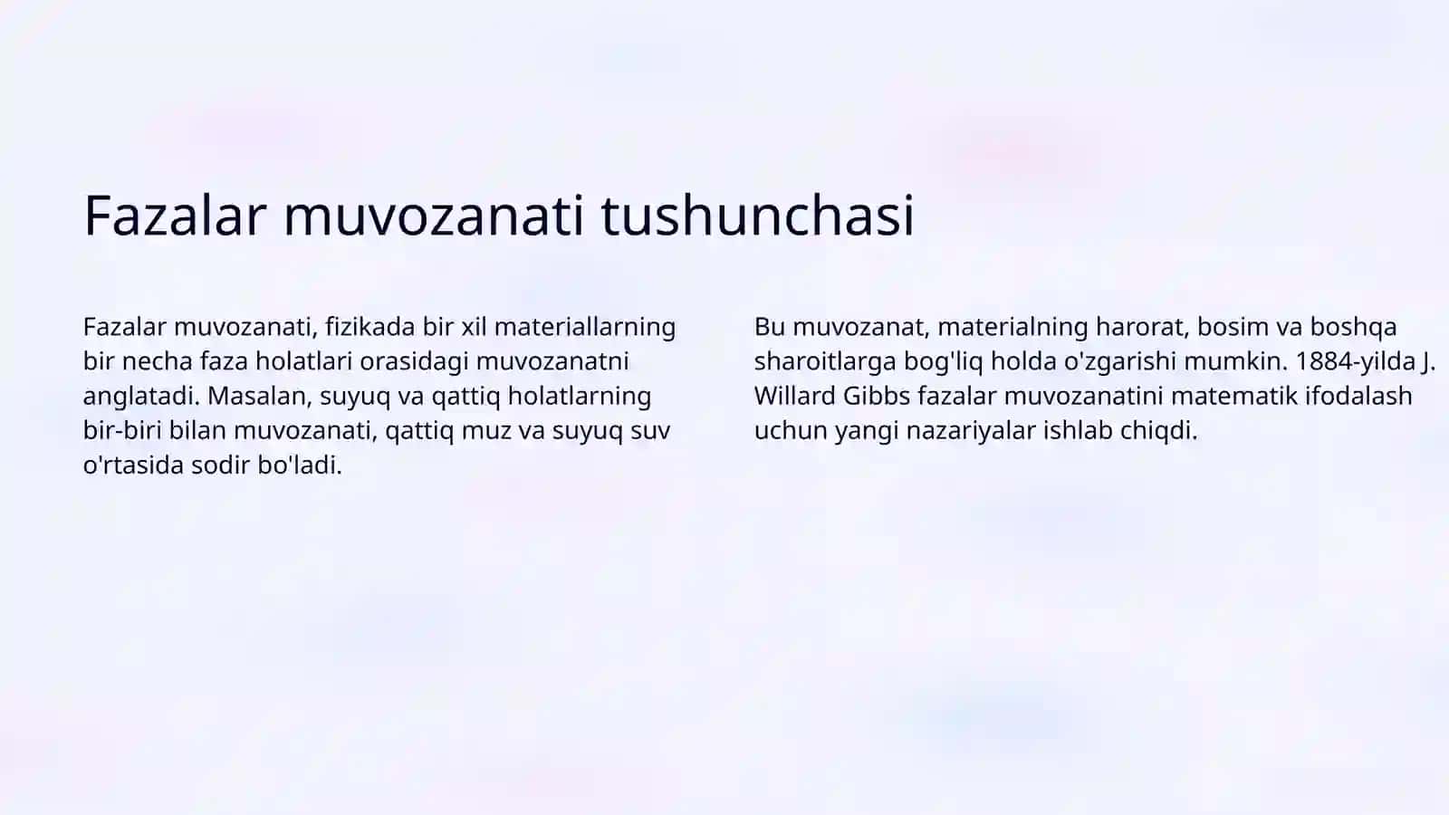 Gibbsning fazalar qoidasi 3