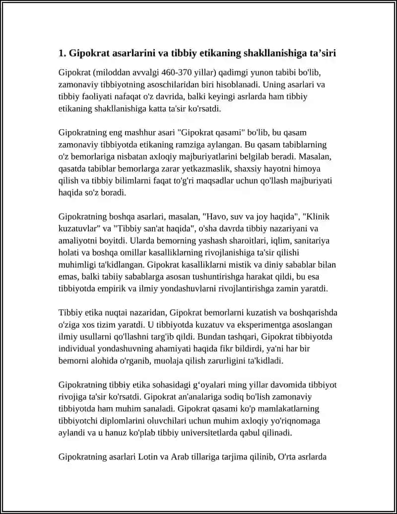 TIBBIY ETIKANING SHAKILLANISHIDA GIPOKRATNING O’RNI 3