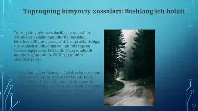 Tuproq kimyoviy oʻzgarishlariga ixota oʻrmonzorlari tasiri 3