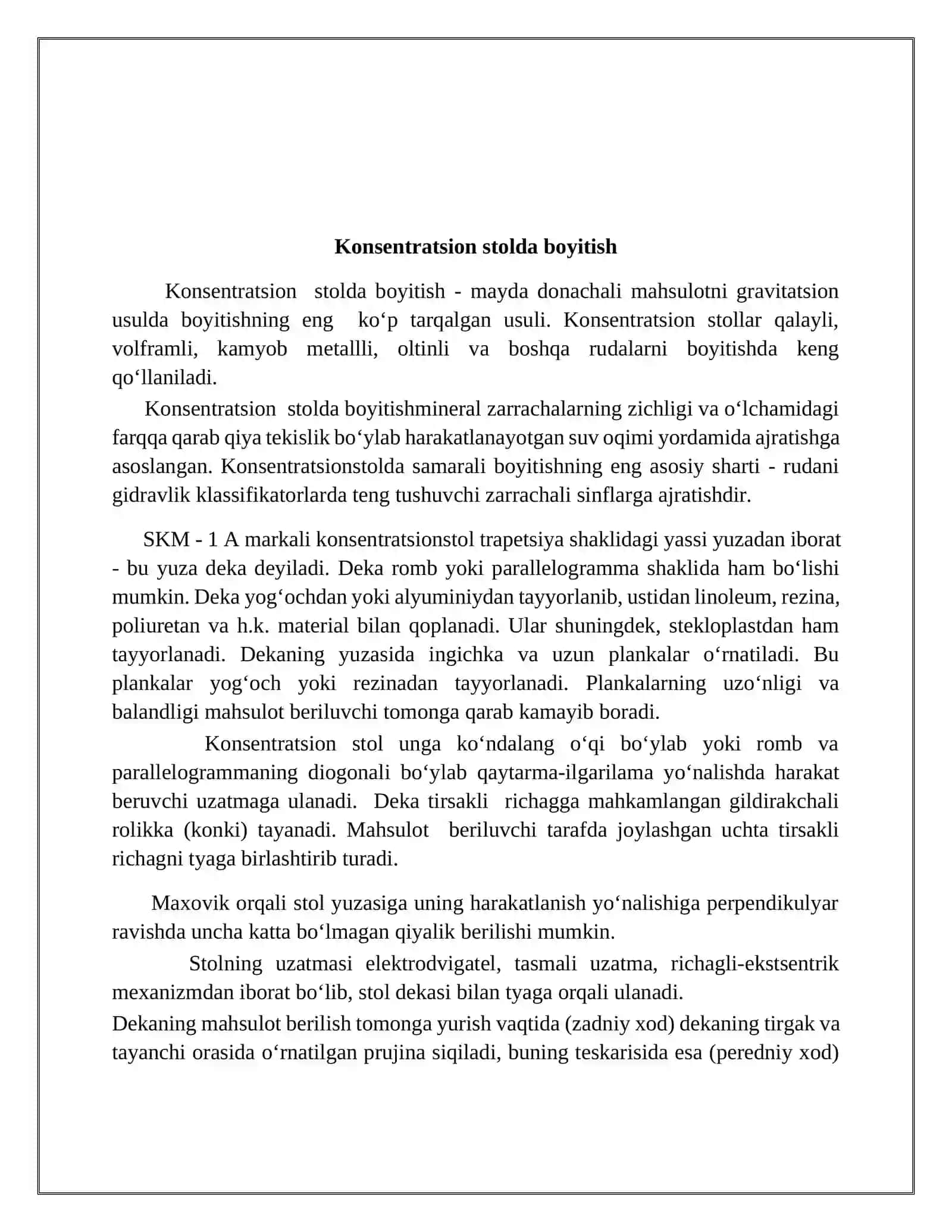 Konsentratsion stolda boyitish 3
