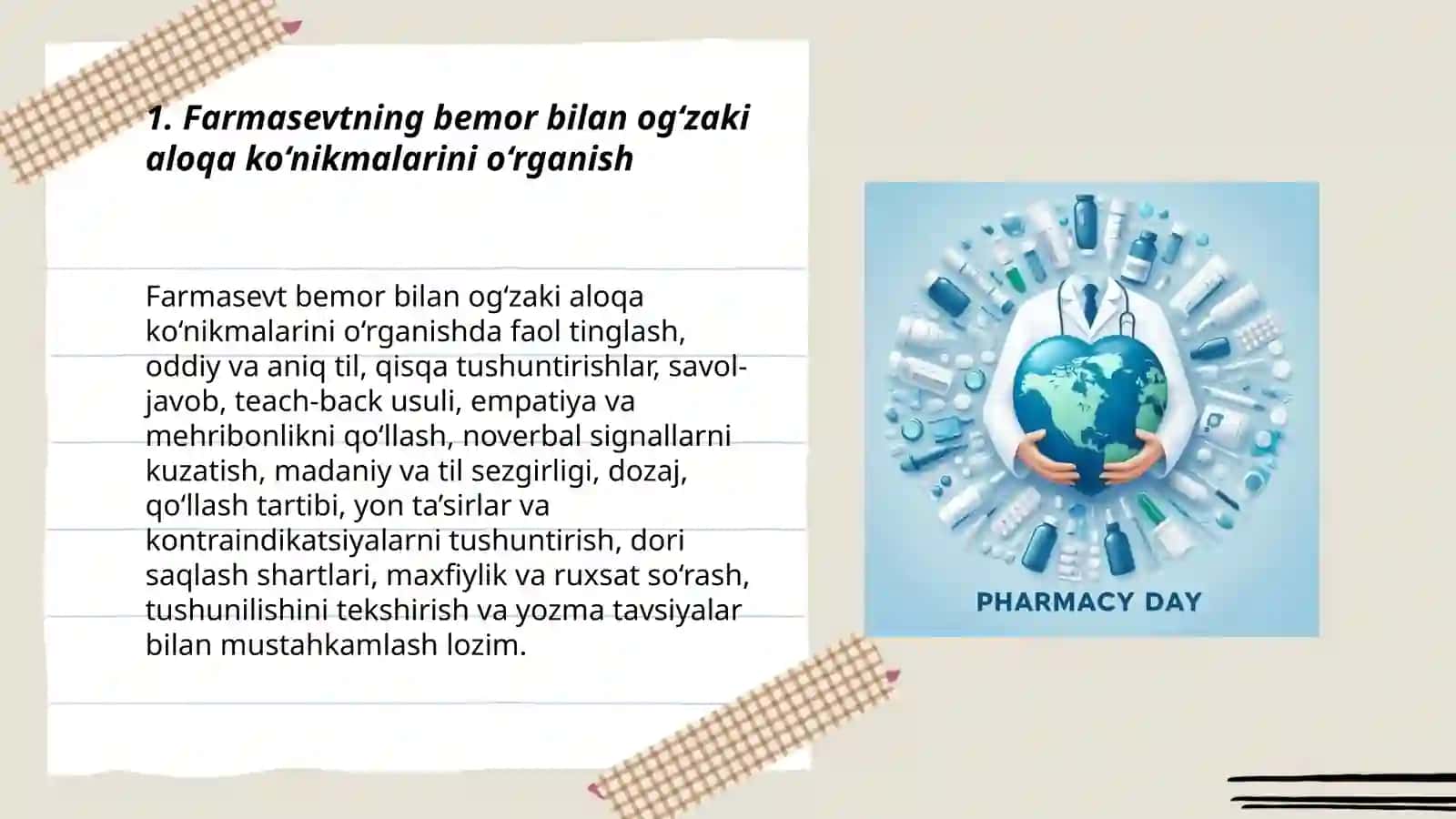 Farmasevtning kommunikativ komponentligini o'rganish 3
