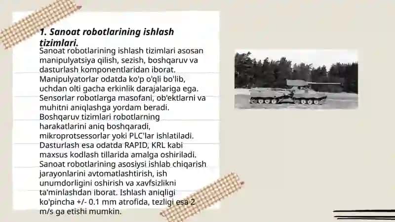 Sanoat robotlarini ishlash rejimlari 3
