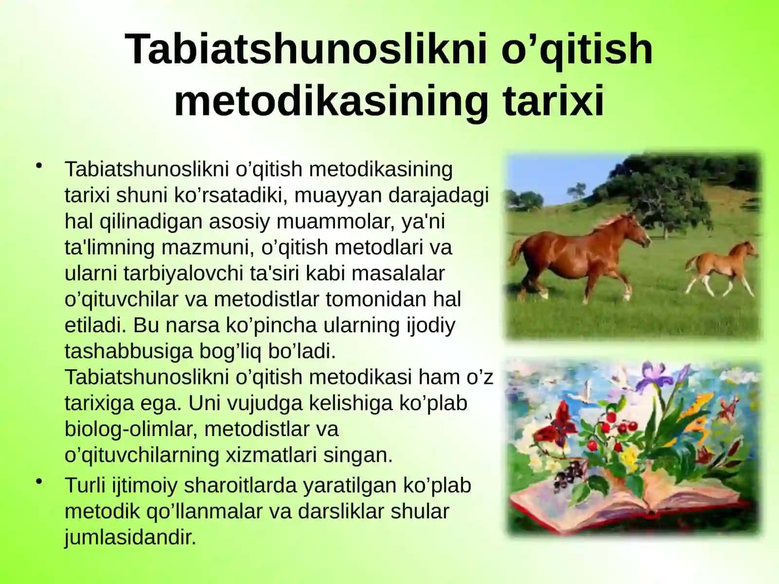 Tabiatshunoslikni o’qitish metodikasi 3