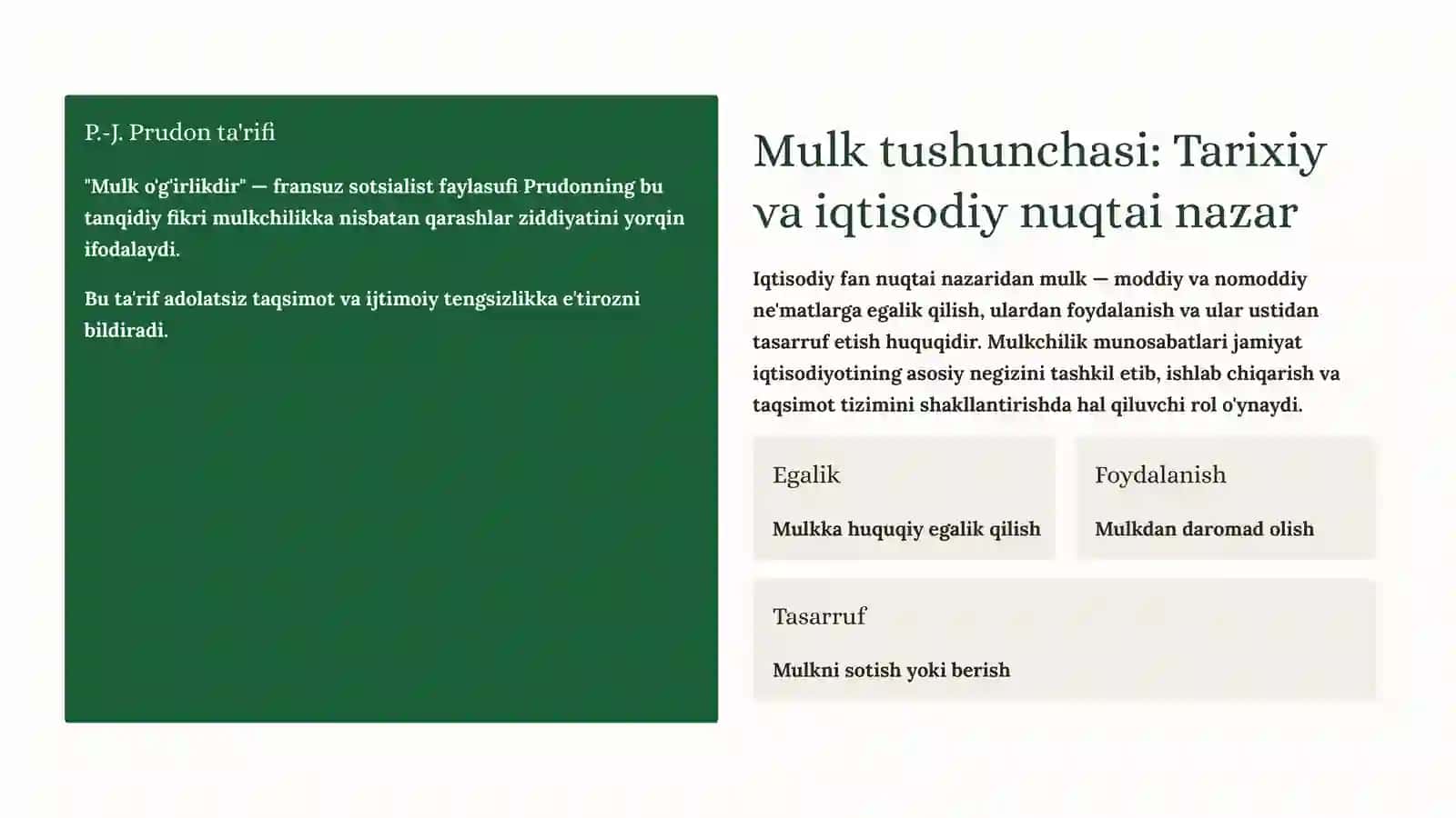 Mulkchilik huquqlarining iqtisodiy asoslari 3