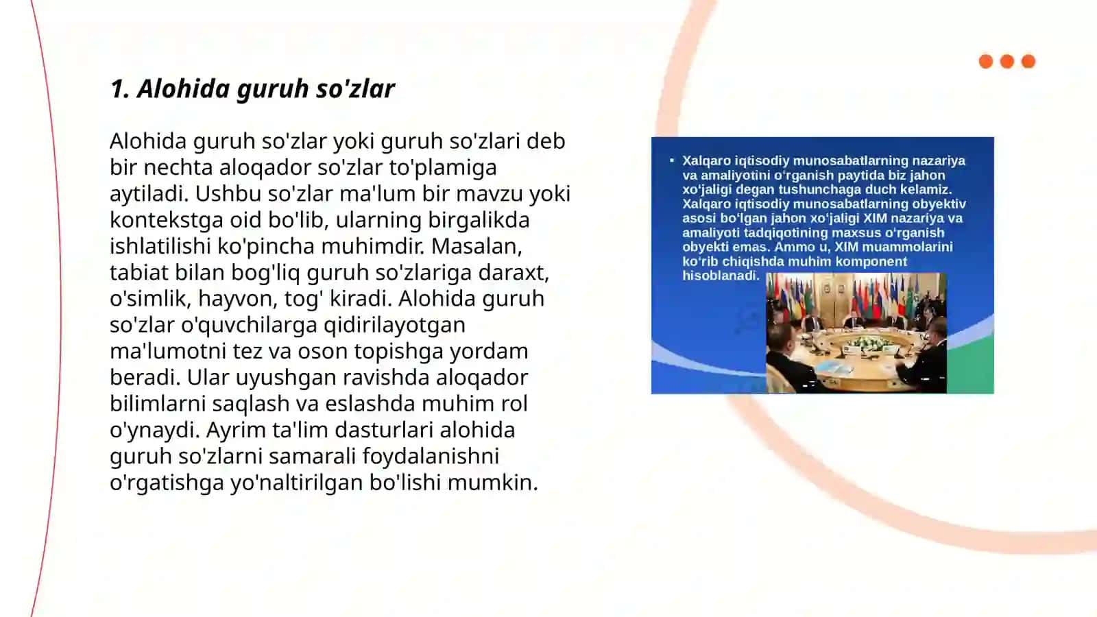 Alohida guruh so'zlar, ularning turlari 3