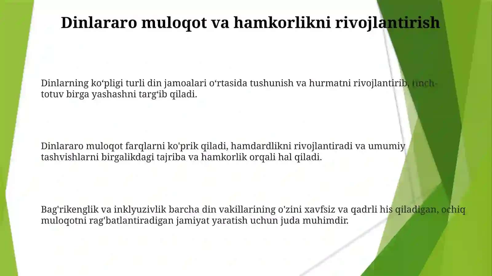 Diniyplyuralizm,diniytolerantlik,bag'rikenglikningjamiyathayotidagiörni 3