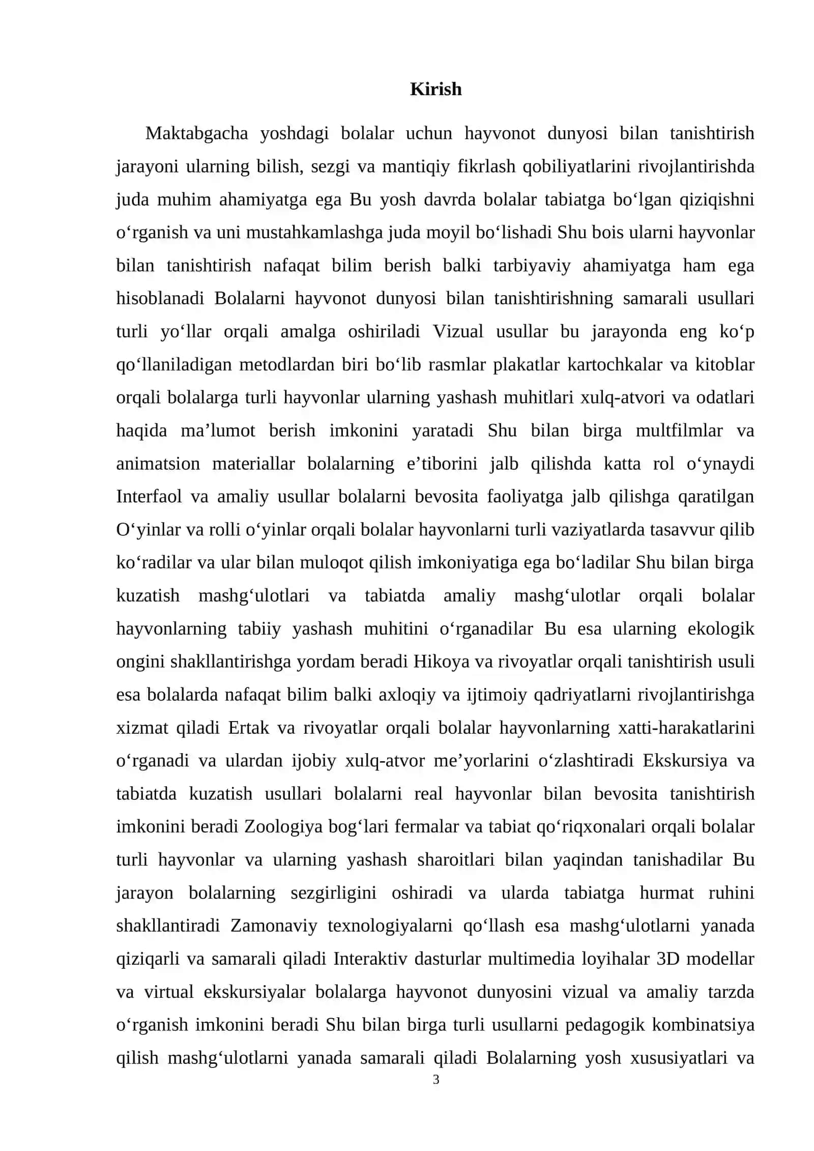 Maktabgacha yoshdagi bolalarni hayvonot dunyosi bilan tanishtirish usullari 3