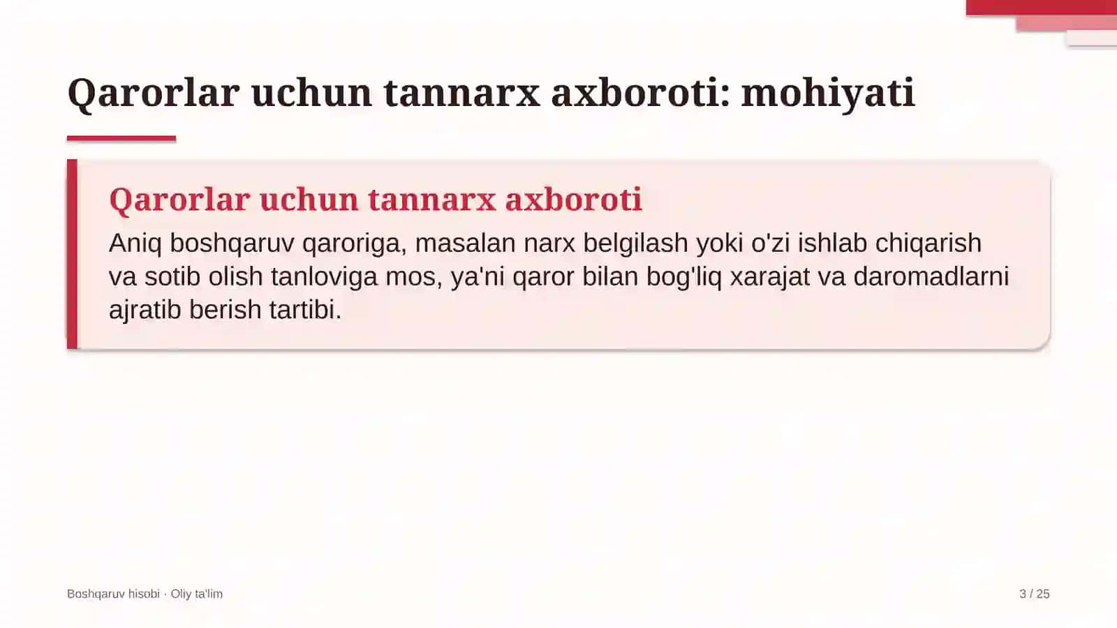 g'allachilikda boshqaruv qarorlari uchun tannarx axborotini tayyorlash 7909 3
