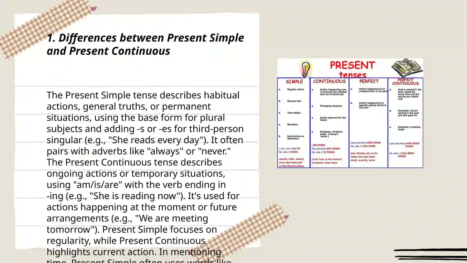 Present simple and present continuous 3