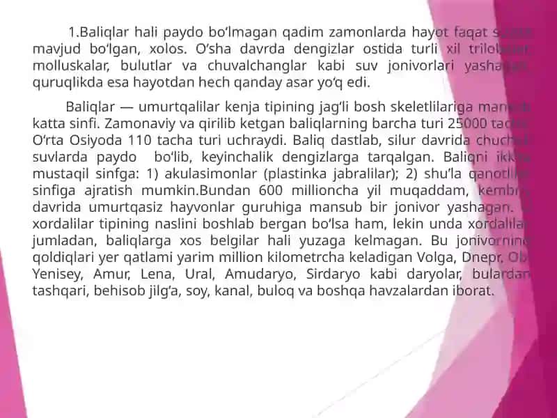 O’rta Osiyosu vazalarida ucgraydigan baliq turlari va ularning ekologik guruhlari 3