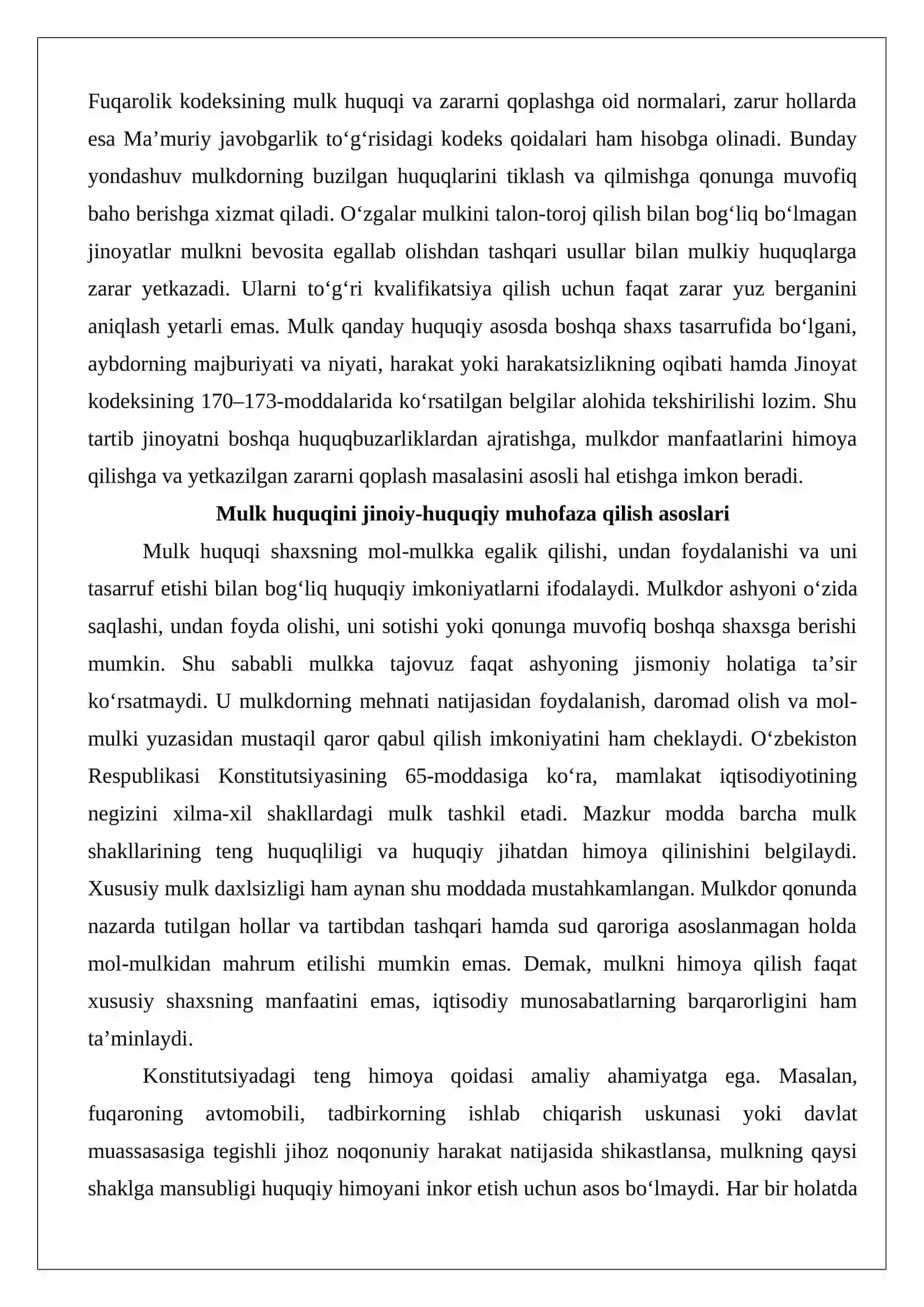 Oʻzgalar mulkini talon-toroj qilish bilan bogʻliq boʻlmagan jinoyatlar 3