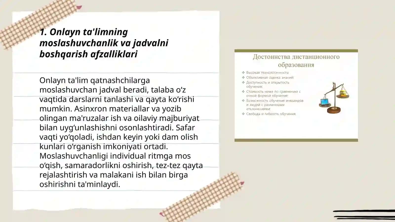 Onlayn ta'limning moslashuvchanlik va jadvalni boshqarish afzalliklari 3