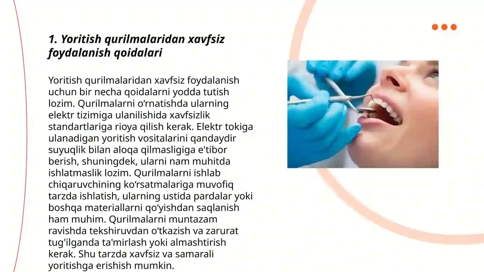 Stomatologiya uskunalaridan foydalanishda xavfsizlik qoidalari 3