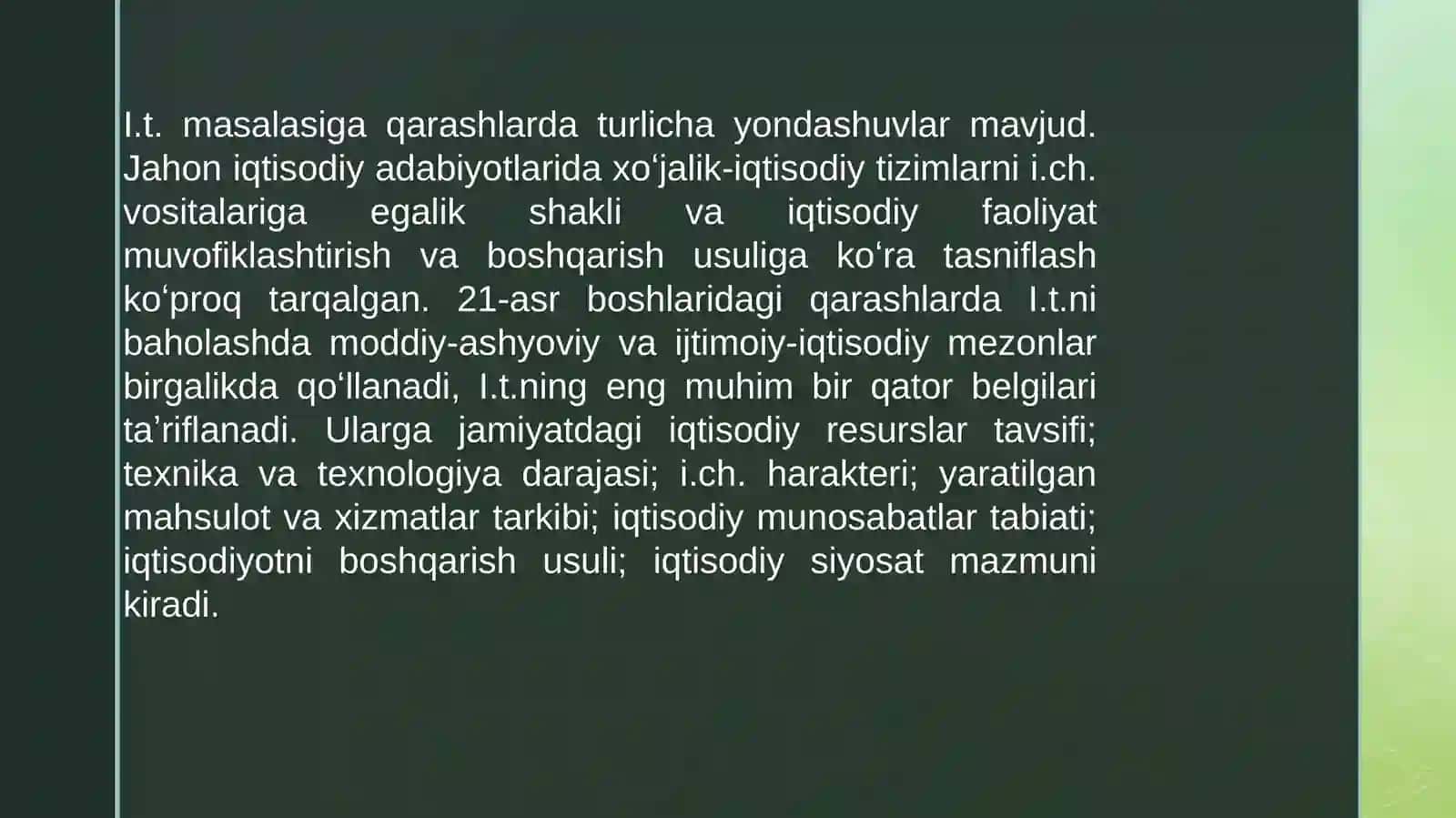 Iqtisodiytizimlar va ularning turlari 3