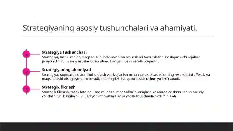 Strategiya va raqobat ustunligi asoslari 3