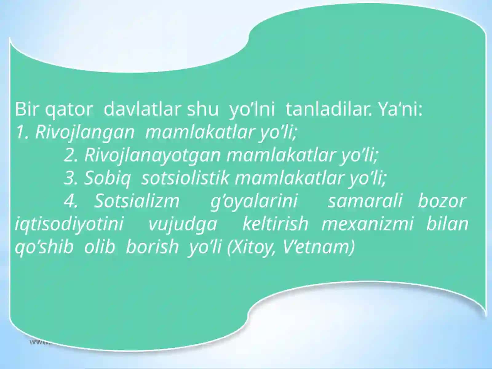 Bozor iqtisodiyotiga o’tish davri va uning O’zbekistondagi xususiyatlari 3