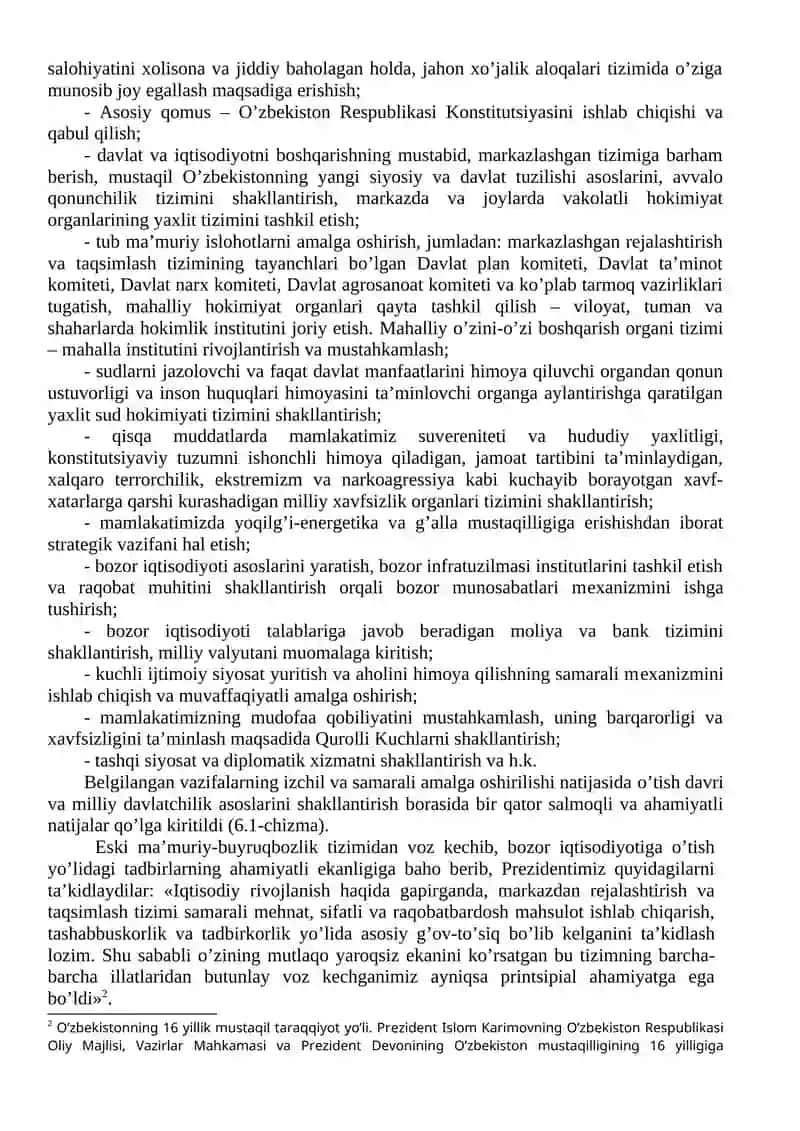 O’zbеkistonda milliy taraqqiyot bosqichlarining mazmuni, vazifalari va ahamiyati 3