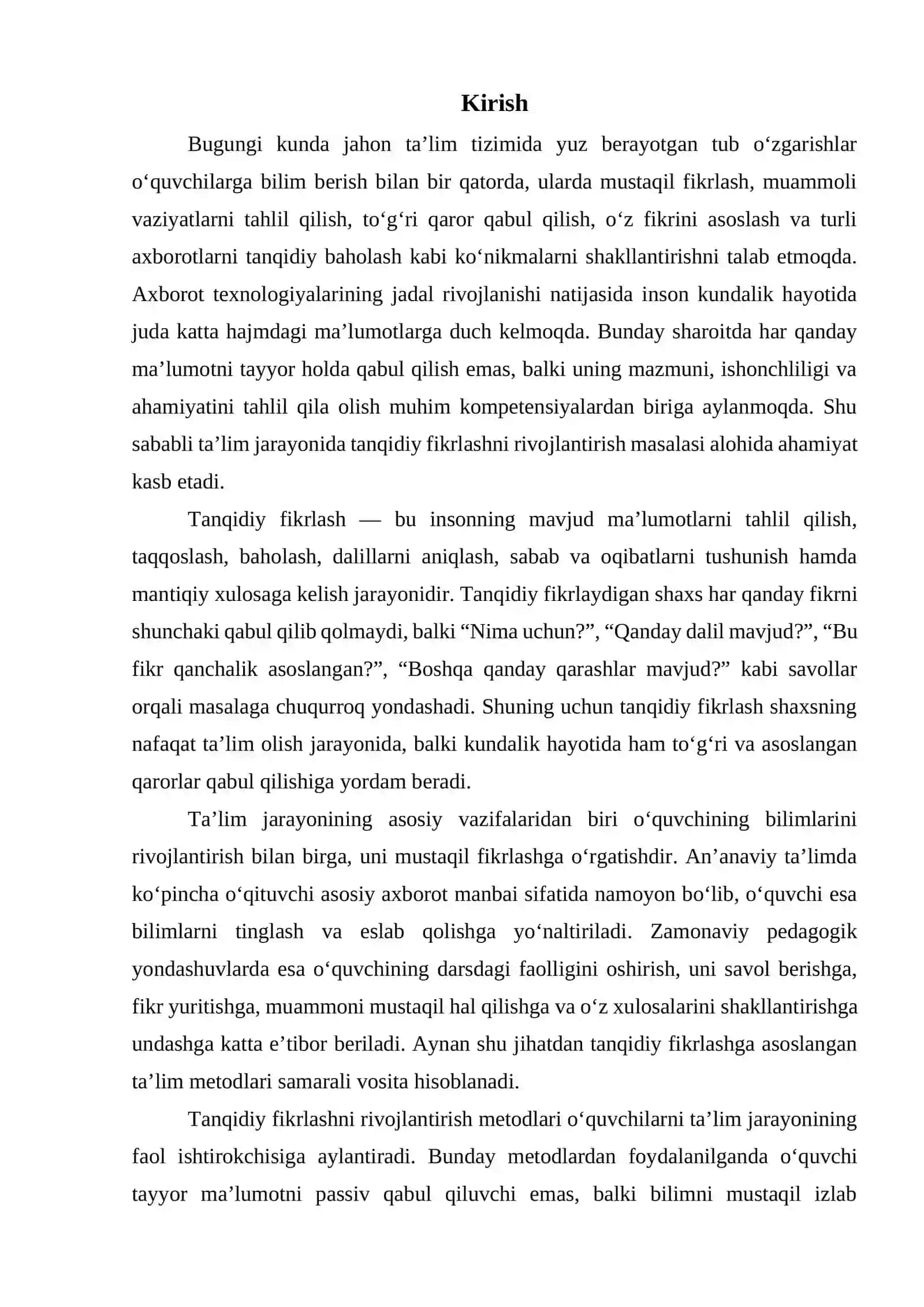 Tanqidiy fikrlashni rivojlantirish metodlari 3