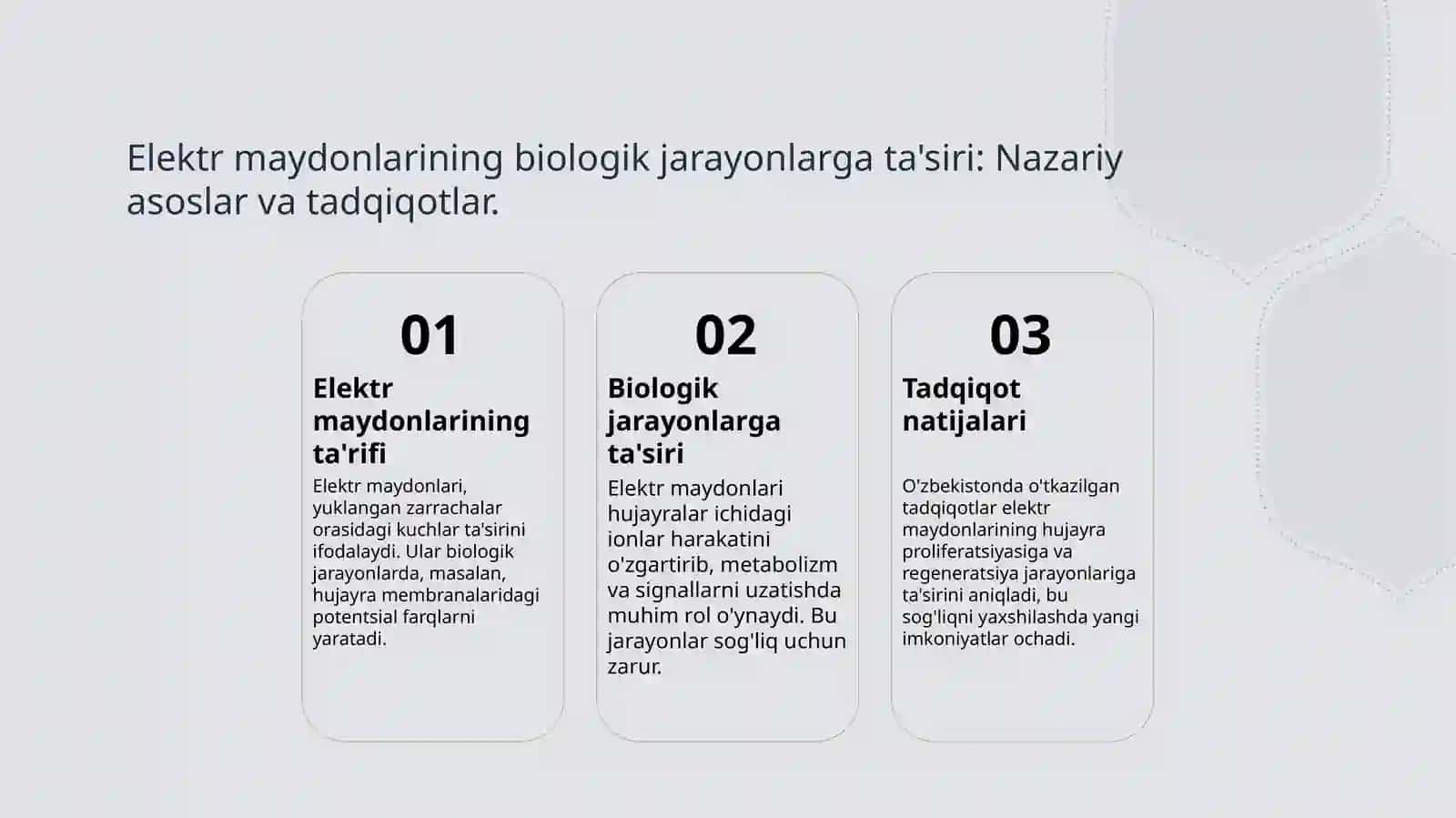 Elektr va magnit maydonlari va ularning tirik organizmga ta'siri 3