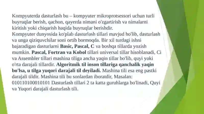 Dasturlash tillari 3